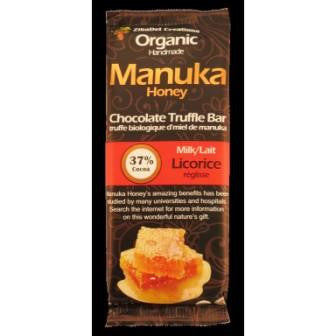 Licorice 37% Milk Chocolate Manuka Honey Truffle Bar Organic (15 in a case)